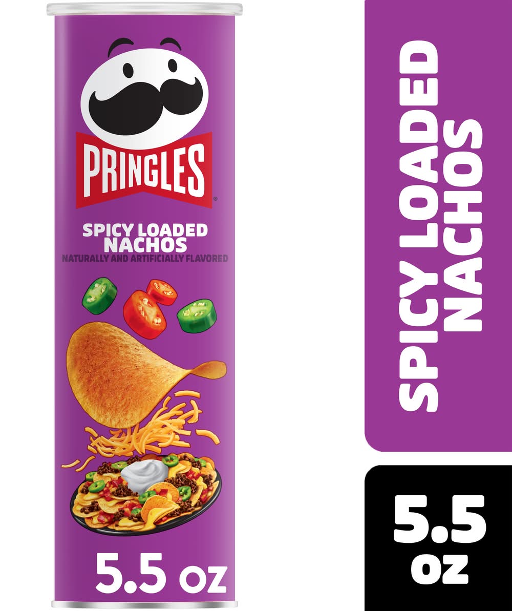 Pringles Loaded Nachos Chips, Spicy (5.5 oz)
