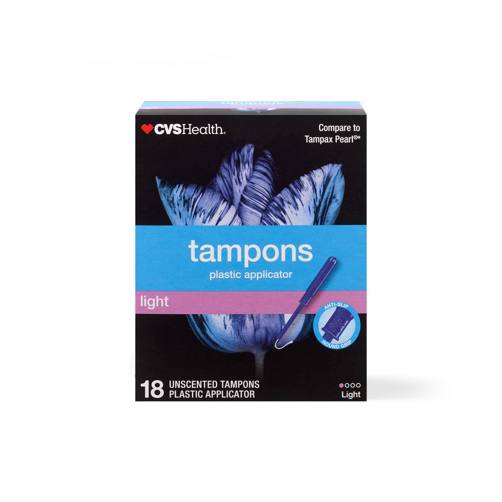 CVS Health Tampons, Unscented, Light, 18 CT