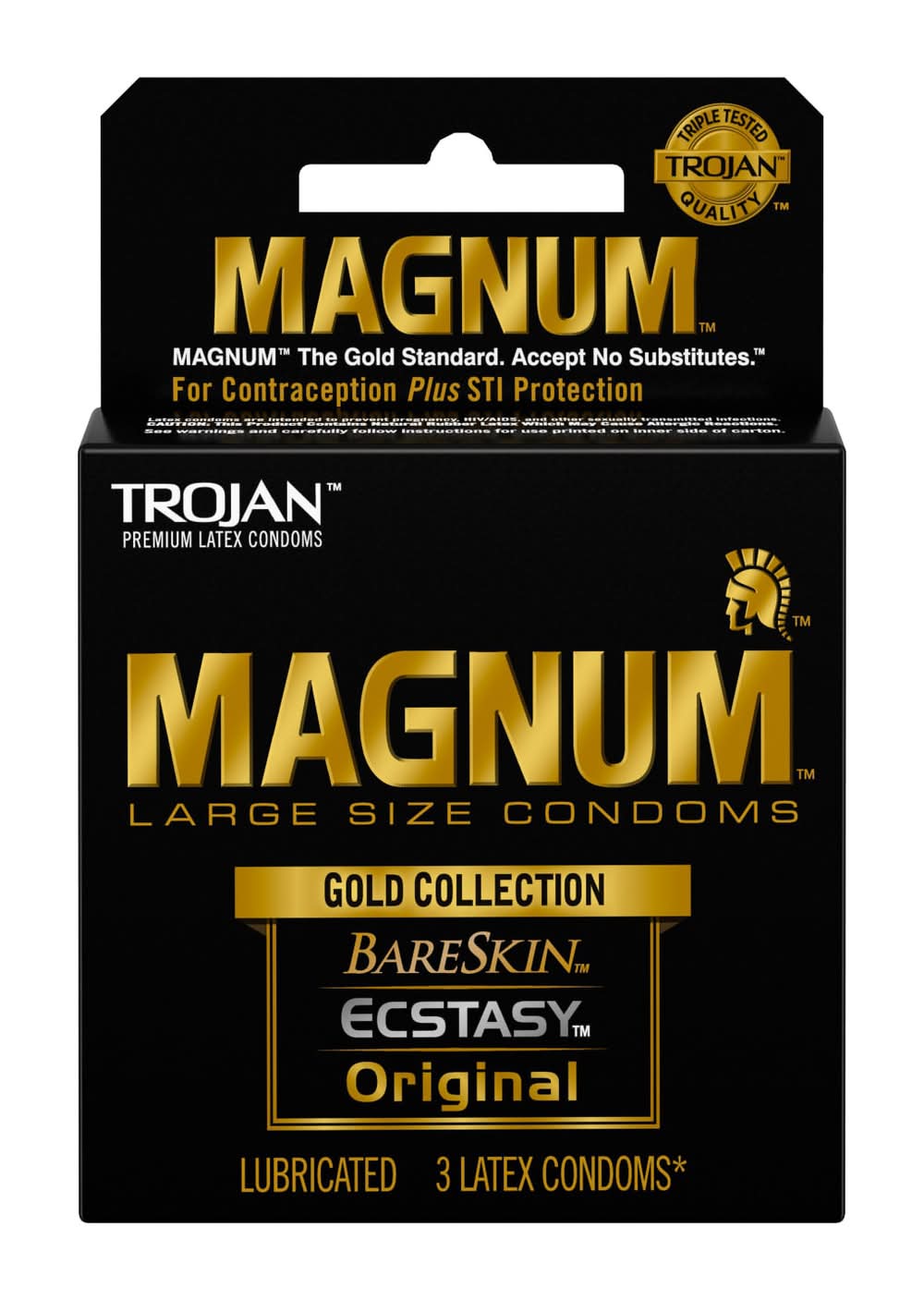 Trojan Magnum Gold Collection Condoms, Large (3 ct)