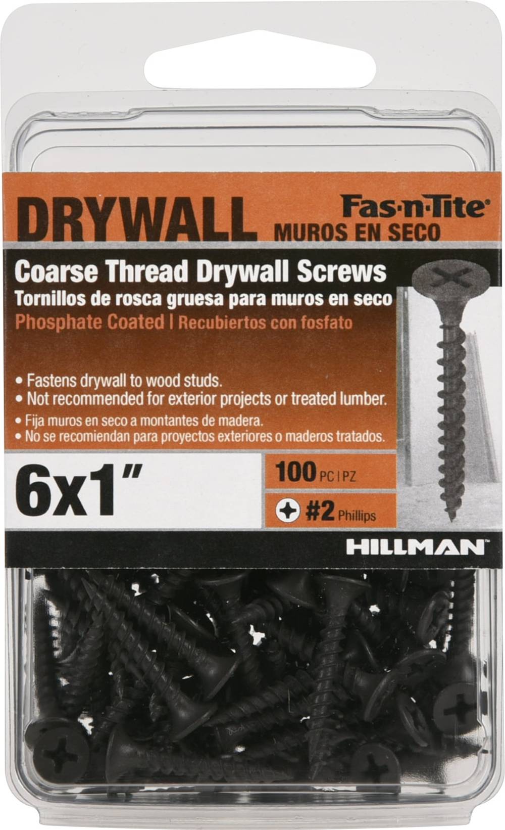 Fas-n-Tite #6 x 1-in Flat Coarse Thread Drywall Screws 0.337-lb (100-Pack) | 42649