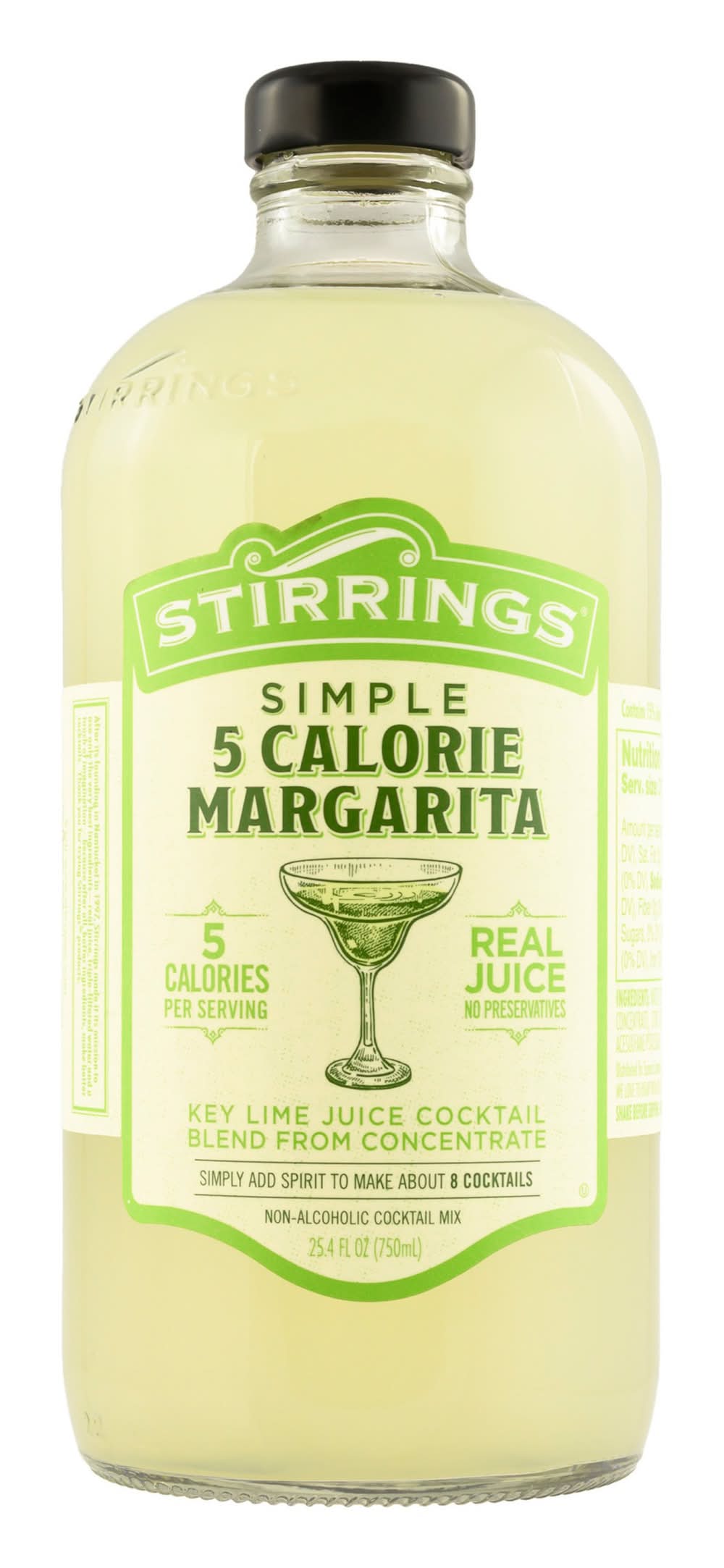 Stirrings Simple Key Lime Juice Cocktail Mix, 5 Calorie Margarita (25.4 fl oz)