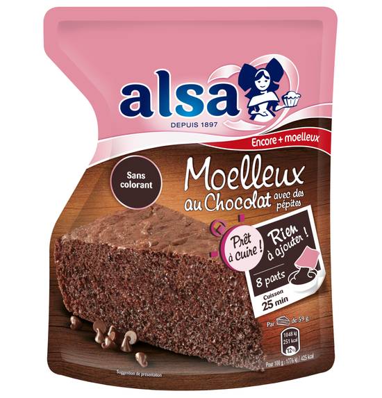 Alsa - Préparation pour gâteau moelleux au chocolat