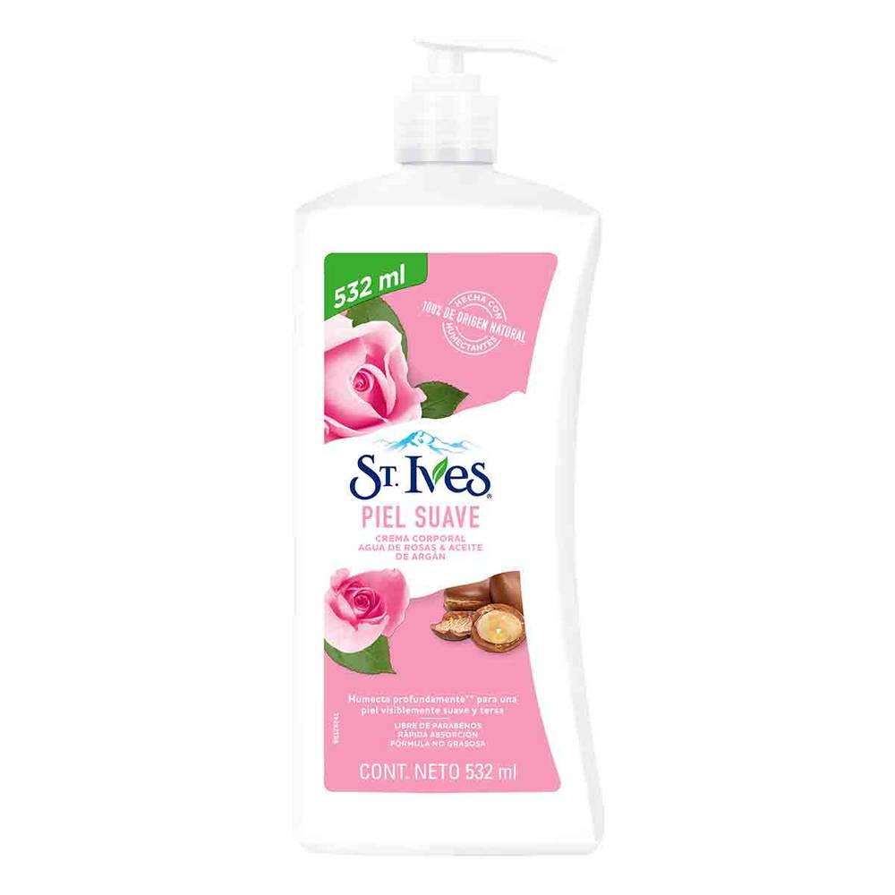 St. Ives · Crema corporal agua de rosas y aceite de argán (532 ml)