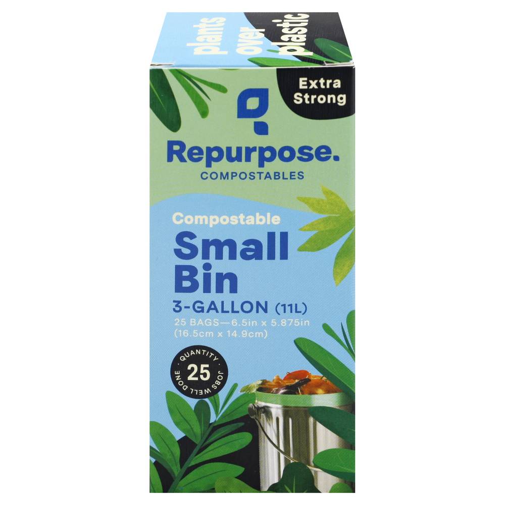 Repurpose 3 Gallon Compostable Small Bin Bags (25 ct)