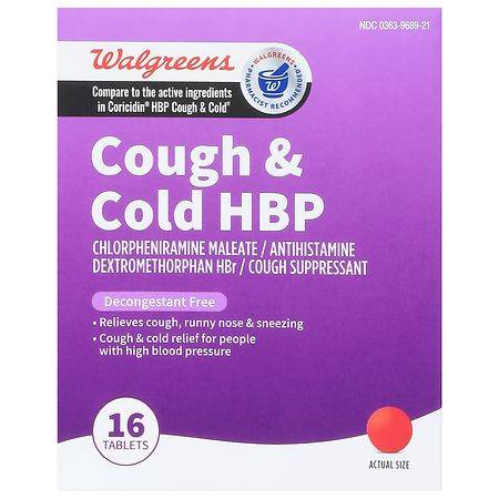 Walgreens Wal-Corc Cough Cold Dm Hbp Relief Tablets
