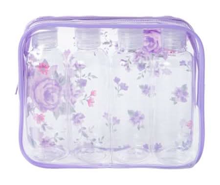 Love & Roses Collection Travel Bottle Set 5-Pack Purple Flower