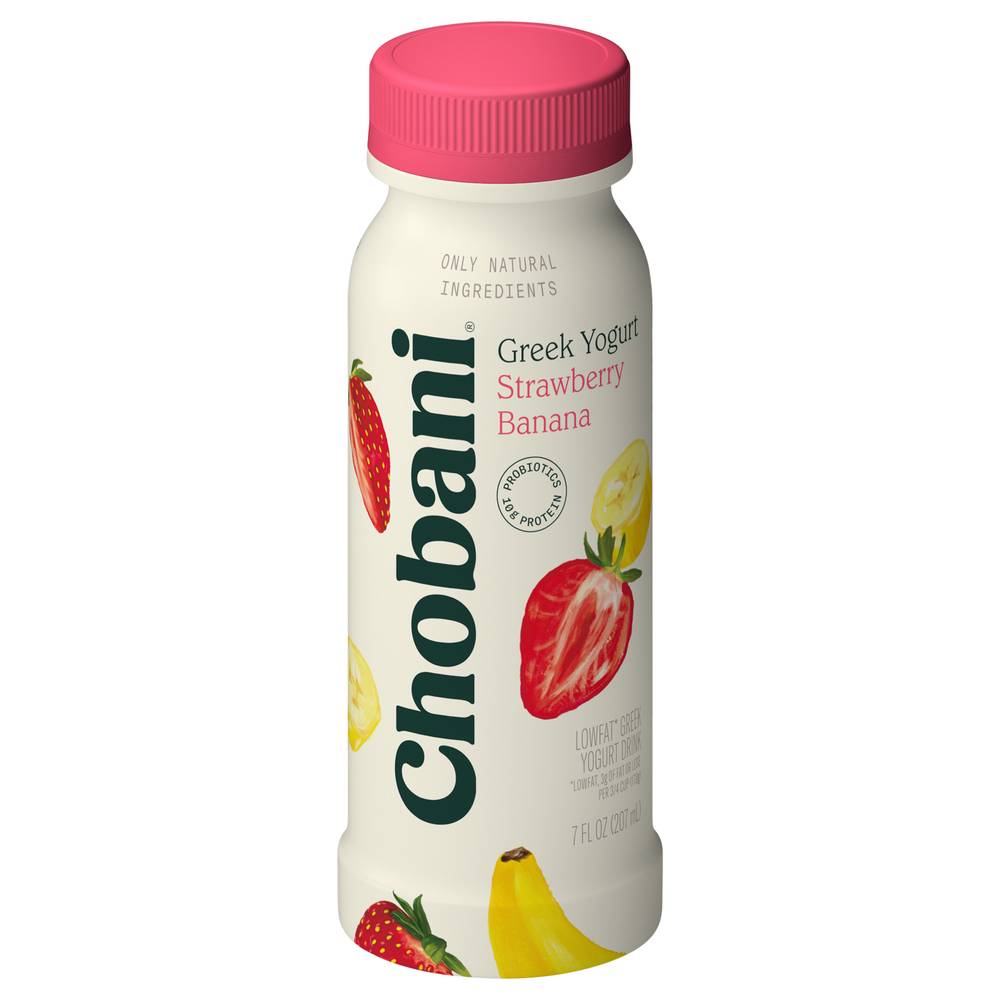 Chobani Greek Yogurt Drink, Strawberry Banana (7 fl oz)