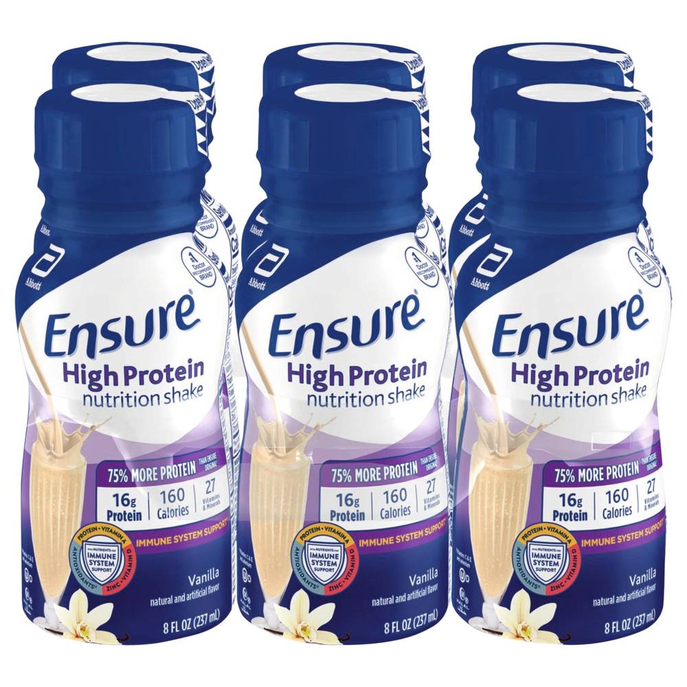 Ensure High Protein Vanilla Nutrition Shake (6 x 8 fl oz)