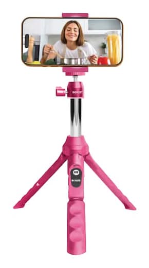 Bower Multipod 6-in-1 Tripod & Selfie Stick, Pink