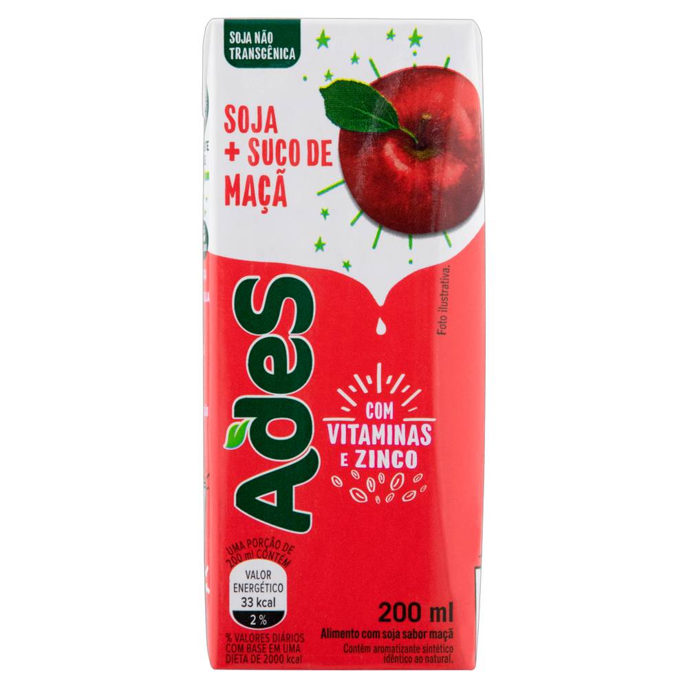 Ades bebida vegetal à base de soja sabor maçã (200 ml)