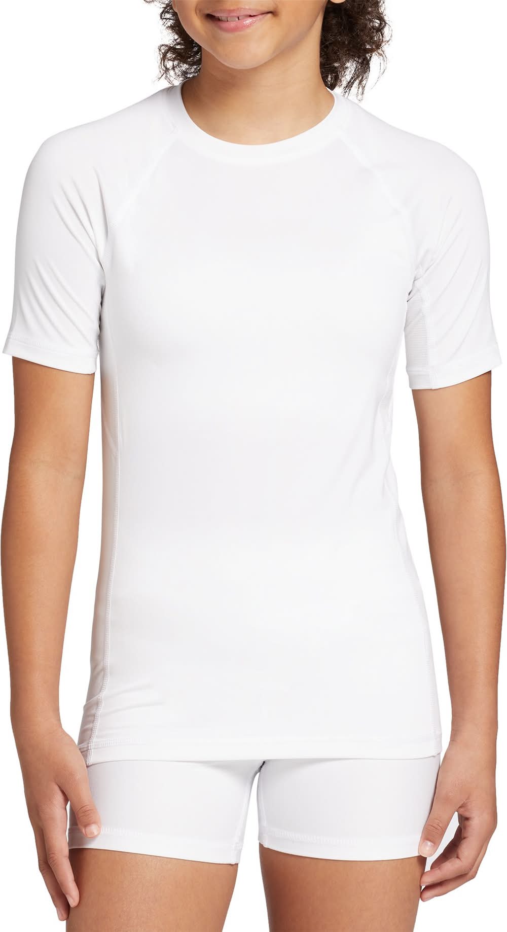 DSG Youth Short Sleeve Compression T-Shirt (Pure White, XL)