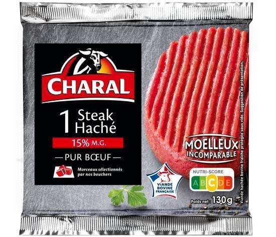 Charal steak haché 15% mg pur boeuf vbf