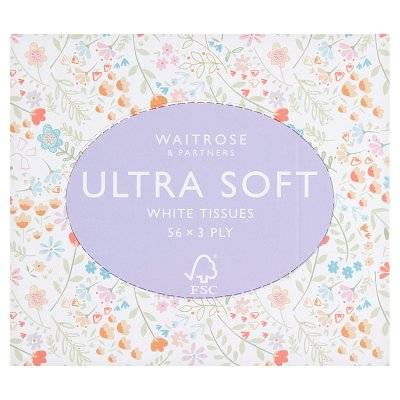 Waitrose Ultra Soft White Tissues (56 ct)