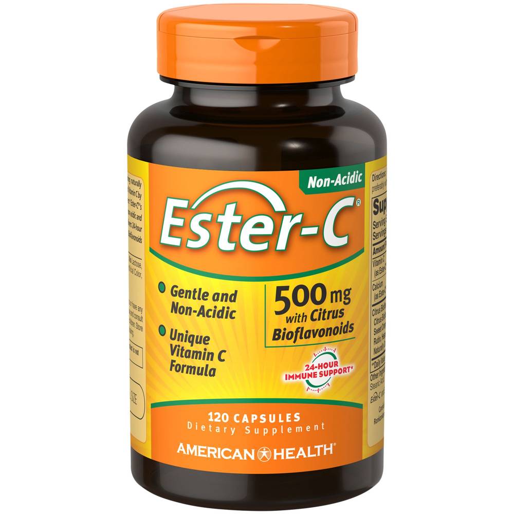 Ester-C With Citrus Bioflavonoids - Non-Acidic Form Of Vitamin C - 500 Mg (120 Capsules)