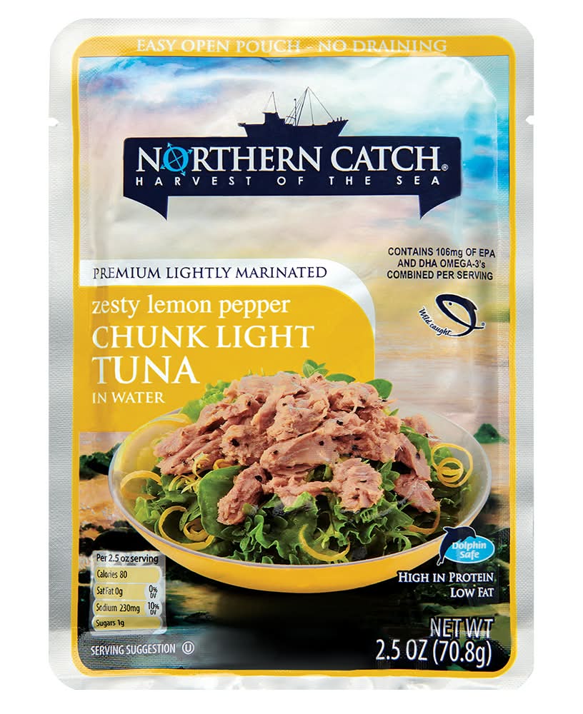 Northern Catch Chunk Light Tuna, Zesty Lemon Pepper (2.5 oz)