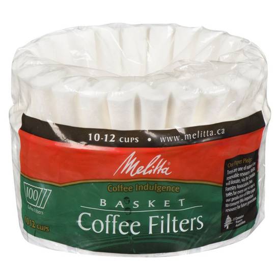 Melitta melitta filtres à café de type panier de 10 à 12 tasses en papier blanc, sac de 100 filtres (sac de 100 filtres) - basket coffee filter (100 units)