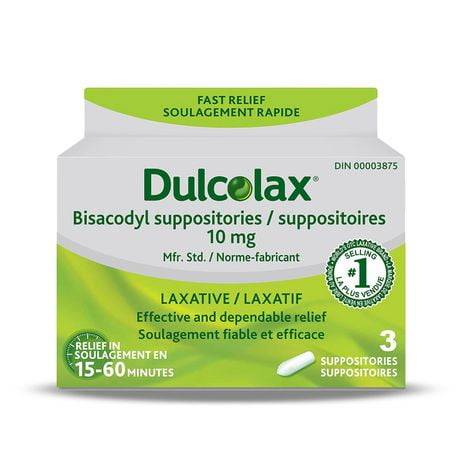 Dulcolax Bisacodyl Suppositories 10 mg (3 ct)