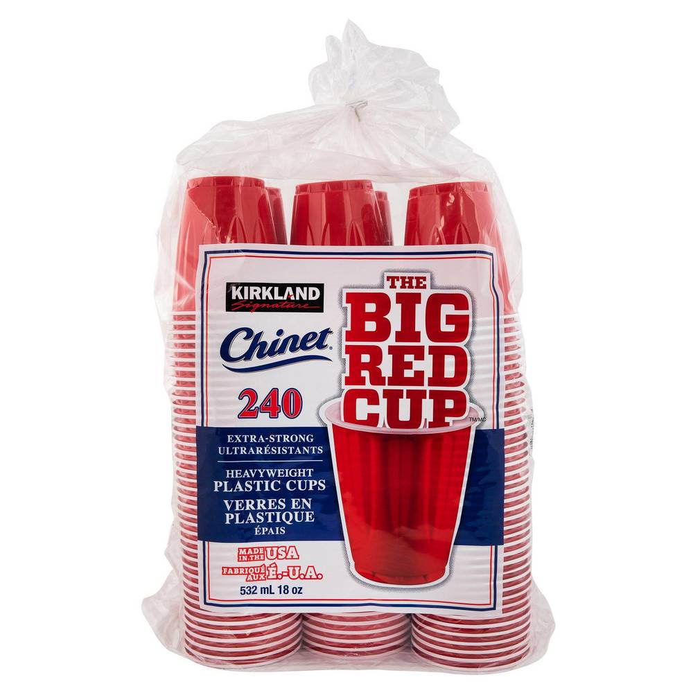 Kirkland Signature - Paquet De 240 Verres En Plastique Épais The Big Red Cup Pour Boissons Froides