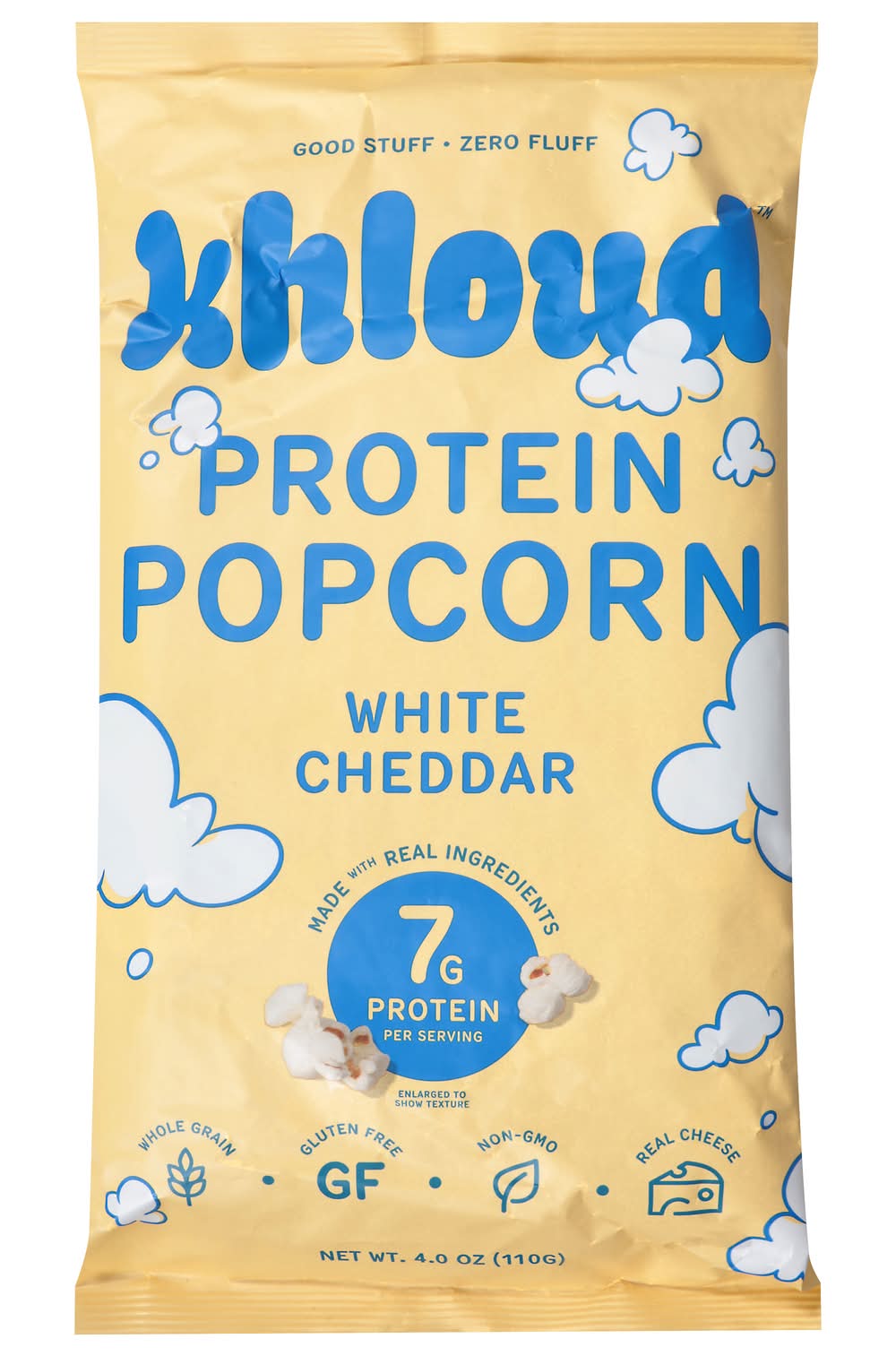 Khloud Gluten Free Protein Popcorn, White Cheddar (4 oz)