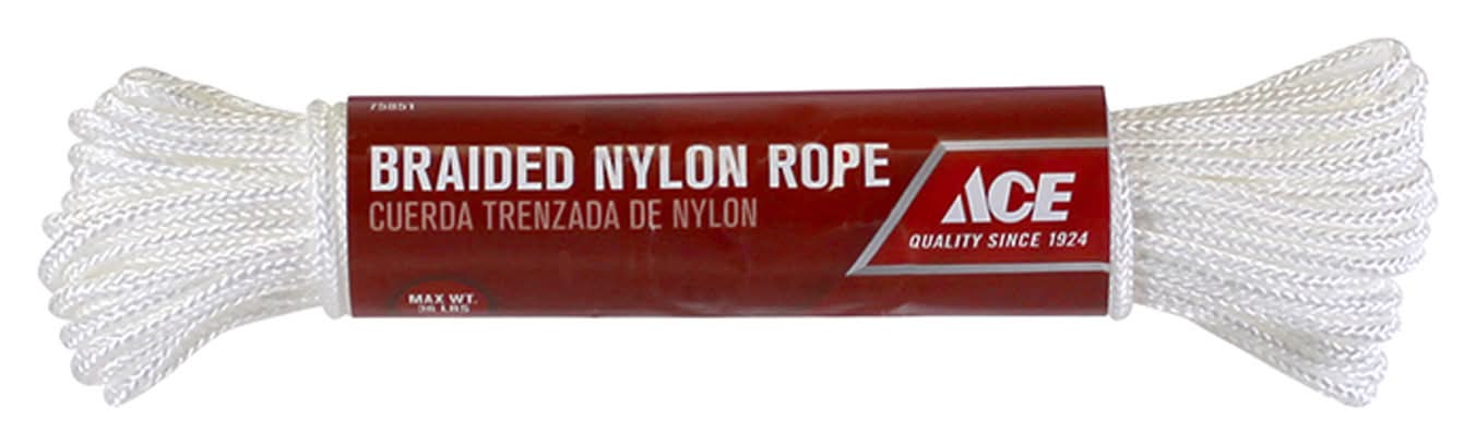 ACE 1/8 In. D X 48 Ft. L White Braided Nylon Rope