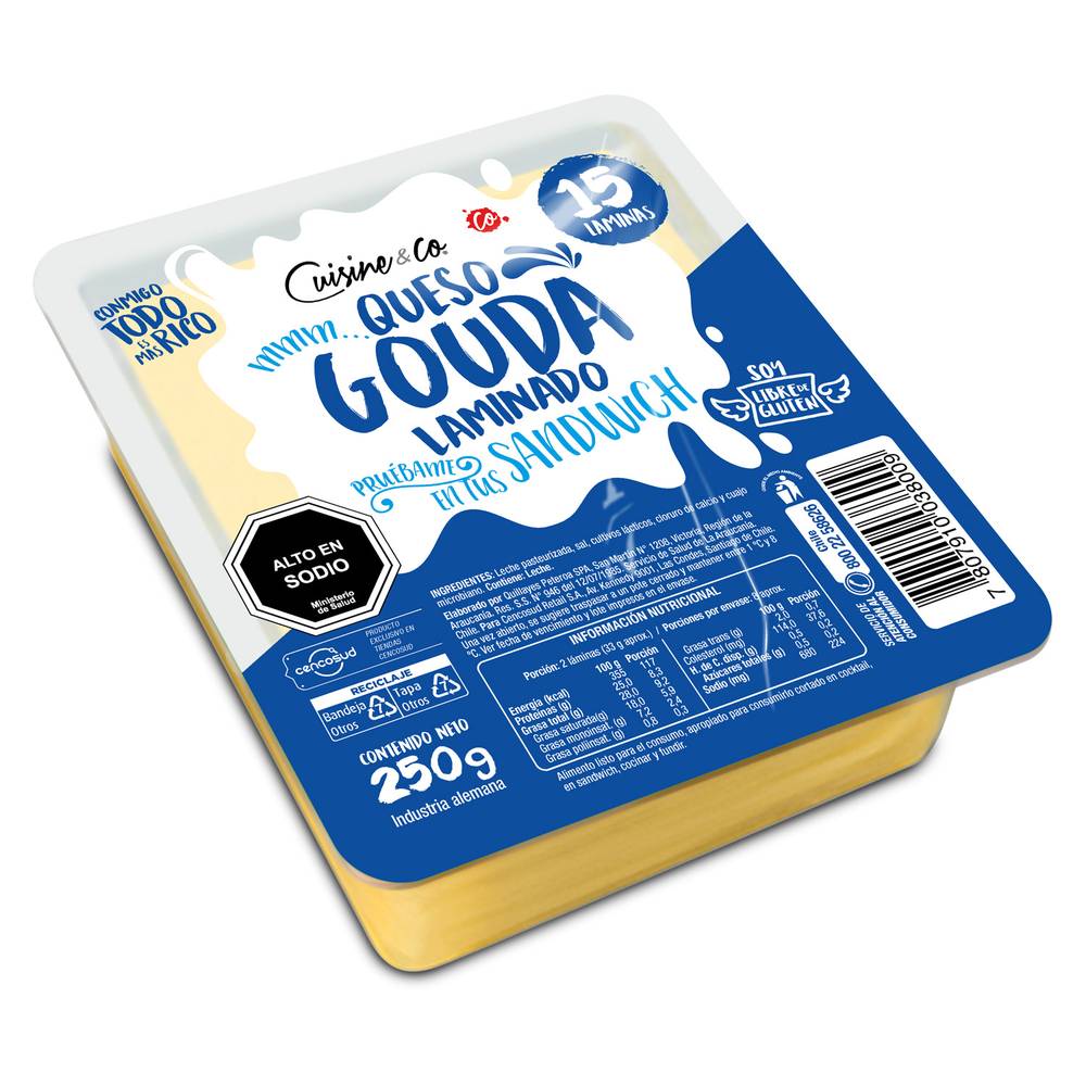 Cuisine & co queso gouda laminado (250 g)