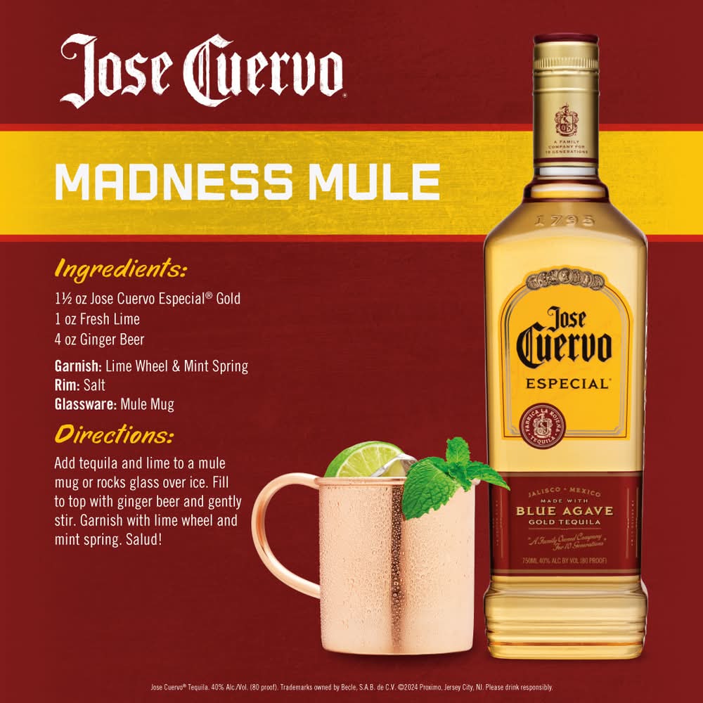 Jose Cuervo Especial Gold Tequila 80 Proof (50 ml × 10 ct