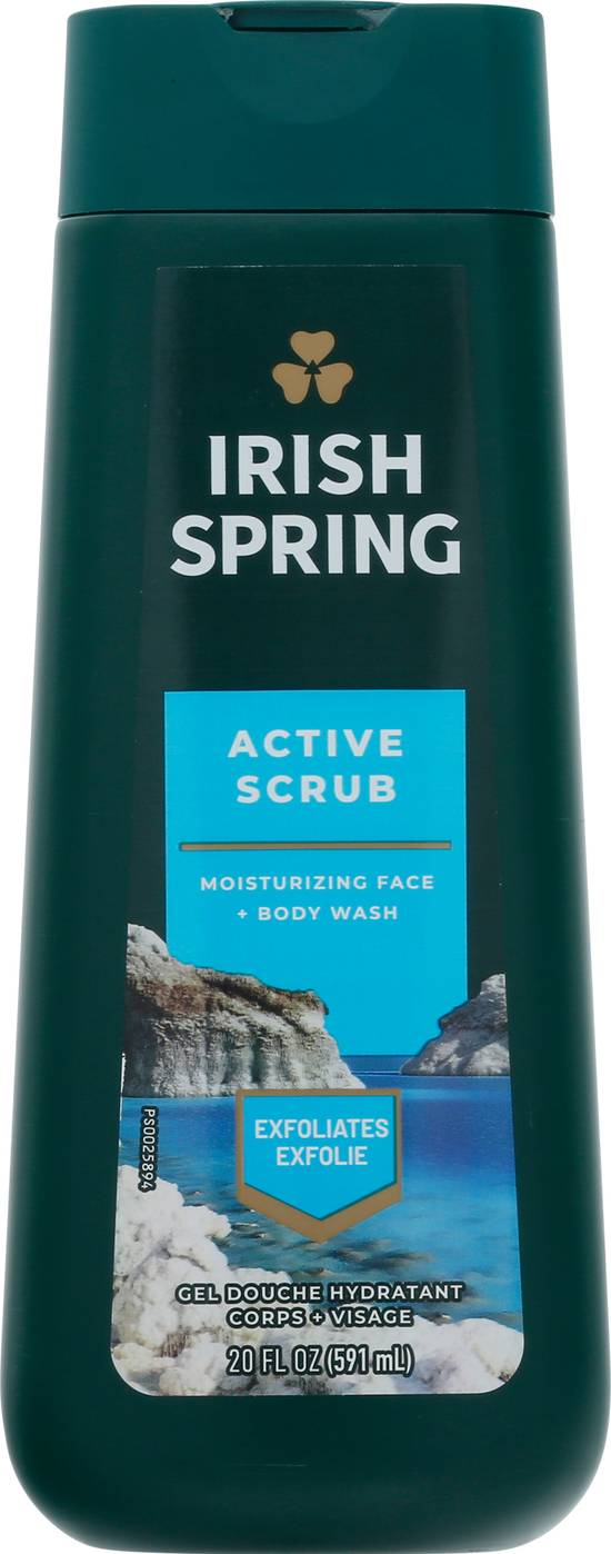 Irish Spring Active Scrub Moisturizing Face & Body Wash