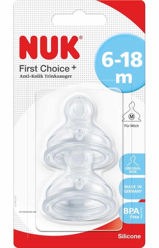 Nuk FC+ Silicone Teat 6-18 months Medium hole 2pk
