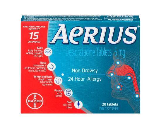 AERIUS ALLERGY TABLETS 20 PK