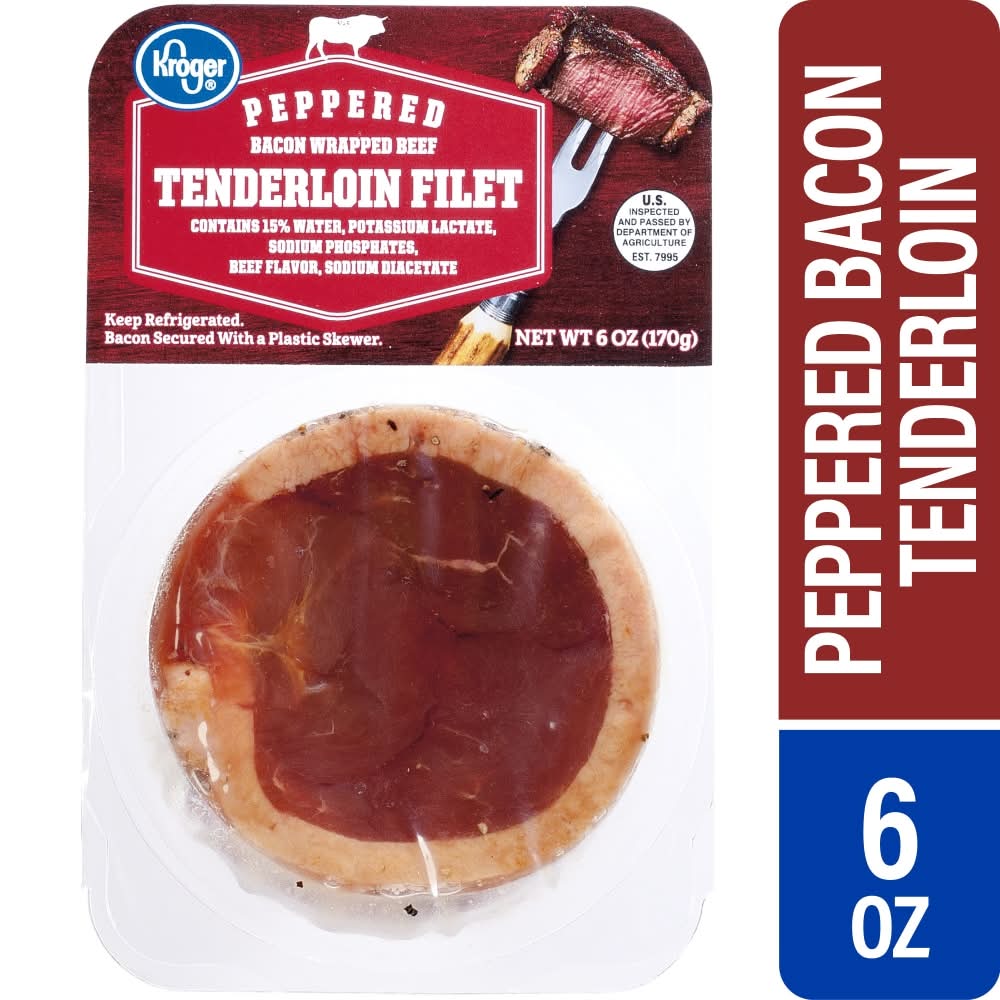 Kroger Peppered Bacon Wrapped Beef Tenderloin Filet (6 oz)