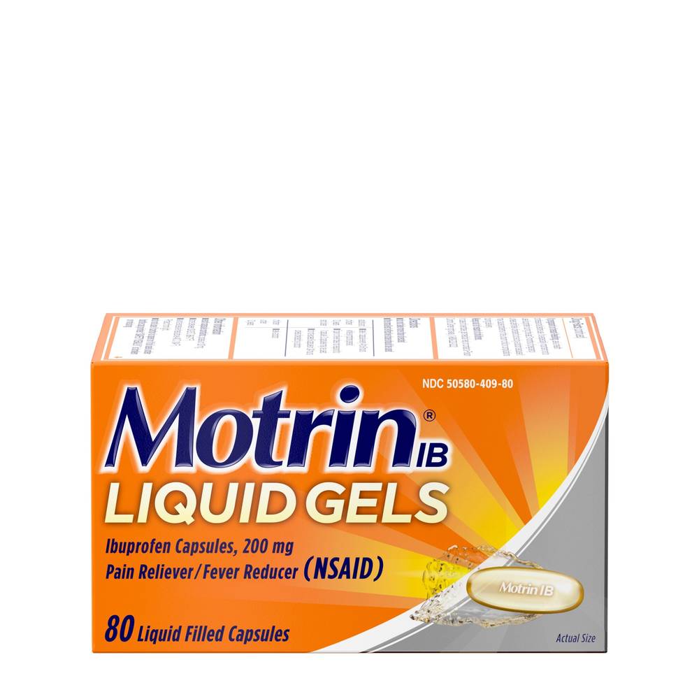 Motrin Ib Liquid Gels 200 Mg Ibuprofen Capsules, 80 Ct