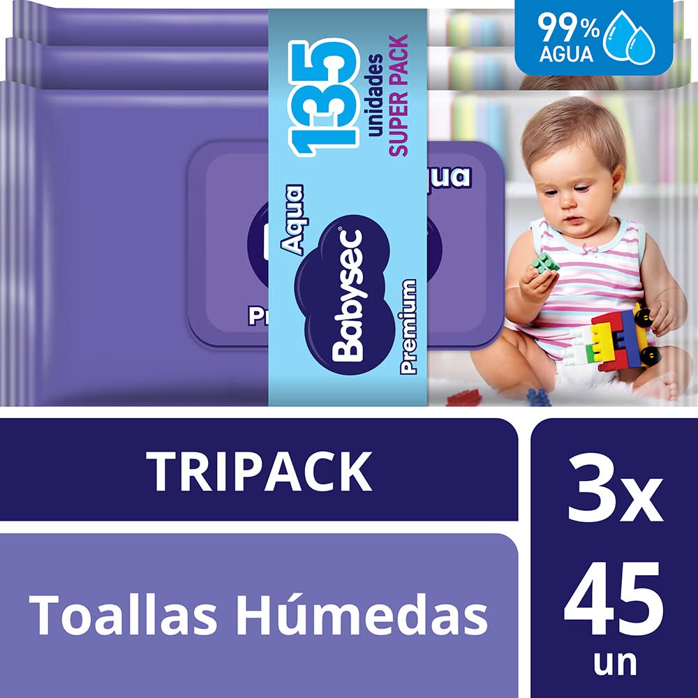 Toalla Humeda Babysec Premium 3x45 Un