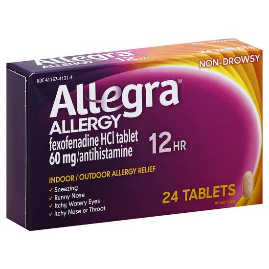 Allegra 12 Hour Non-Drowsy Allergy Antihistamine (24 ct)