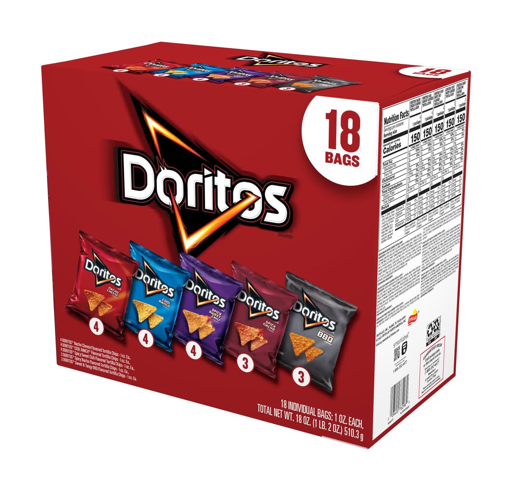 Doritos Flavored Tortilla Chips Variety pack (18 x 1 oz)