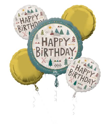 Inflated Wilderness Birthday Foil Balloon Bouquet