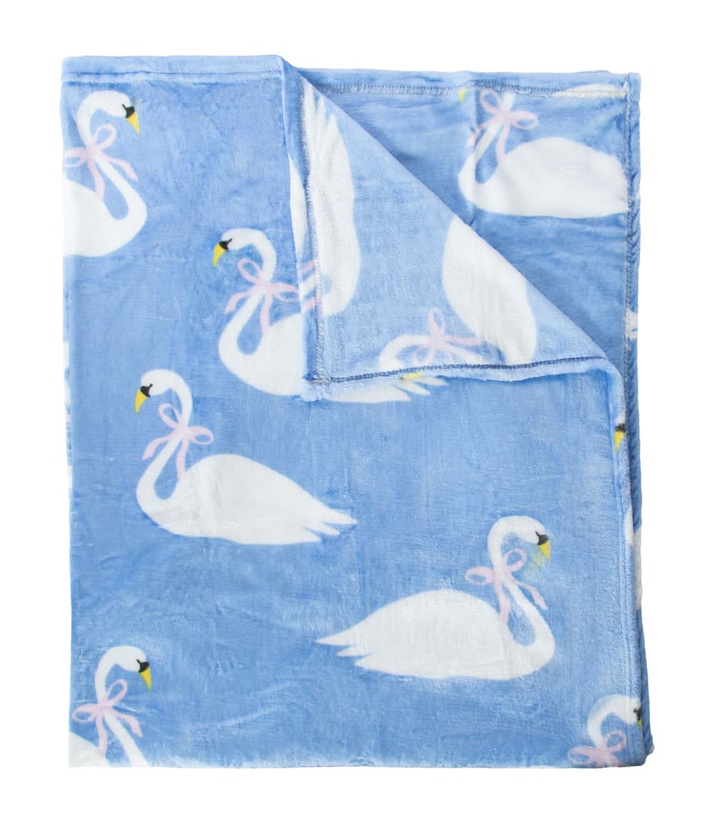 Printed Blanket 50inx60in Swans