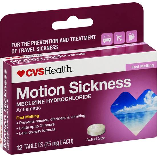Cvs Motion Sickness 25 mg Tablets
