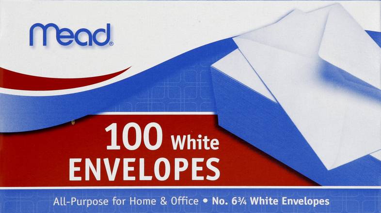 Mead No. 6 3/4 White Envelopes (100 ct)