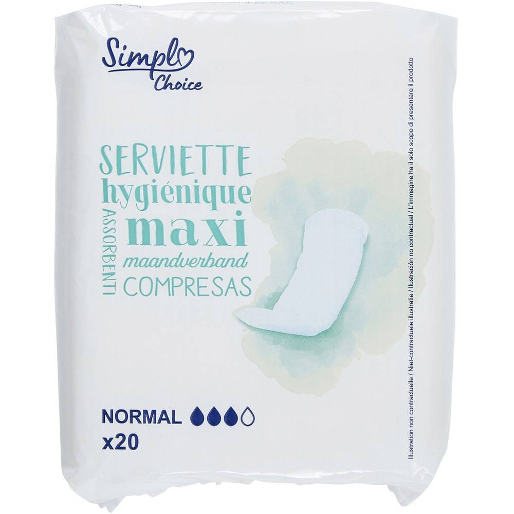 Simpl - Choice serviettes hygiéniques maxi normal (20 pièces)