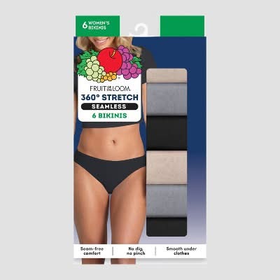 Fruit of the Loom Seamless Bikini Underwear, Women, 8 (6 ct)