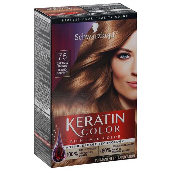 Keratin Color Caramel Blonde 7.5 Permanent Hair Color