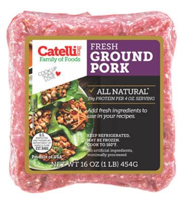 Catelli Bros Fresh Ground Pork Brick (16 oz)