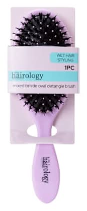 Mixed Bristle Oval Detangle Brush Purple