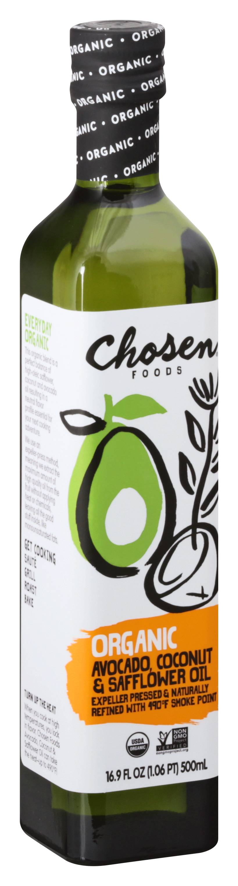 Chosen Foods Organic Avocado Coconut and Safflower Oil (16.9 fl oz)