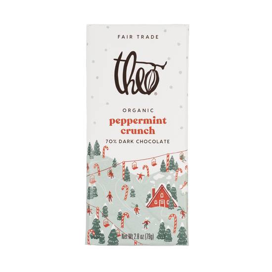Order Theo Holiday Peppermint Crunch - 70% Dark, 2.8 oz food online from Bartell Drugs store, BOTHELL on bringmethat.com