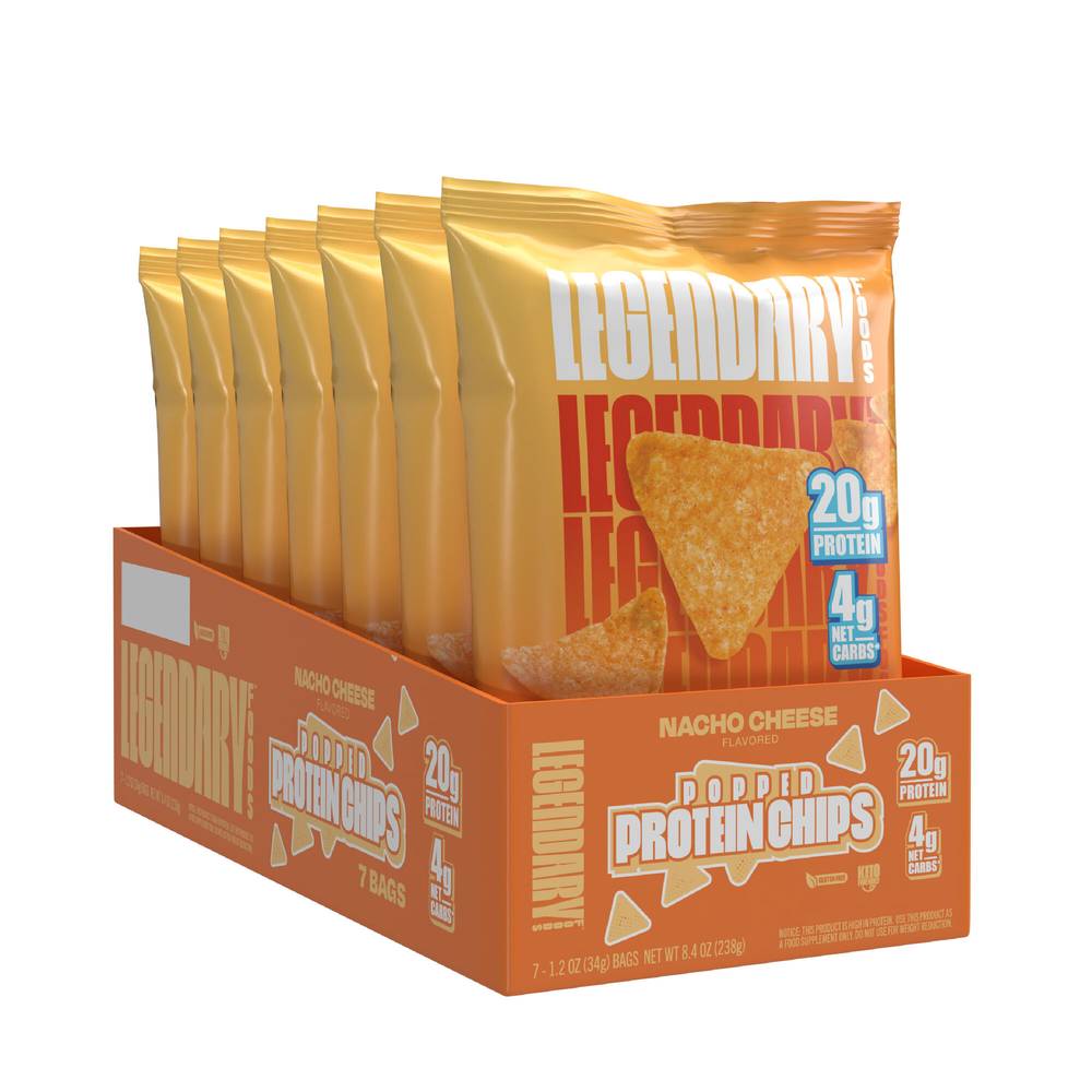 Legendary Foods Popped Protein Chips (nacho cheese) (7 ct, 1.2 oz)