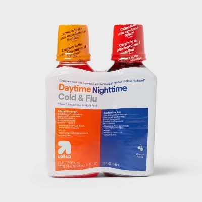 up&up Day/Night Cold & Flu Multi-Symptom Relief Liquid, Cherry (24 fl oz, 2 ct)