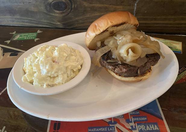 Order Sauteed Mushrooms & Grilled Onions Burger #15 food online from Lindburgers store, Jupiter on bringmethat.com