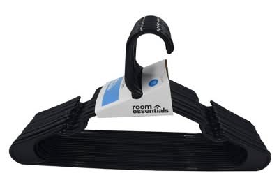 Room Essentials Plastic Hangers, Black (18 ct)