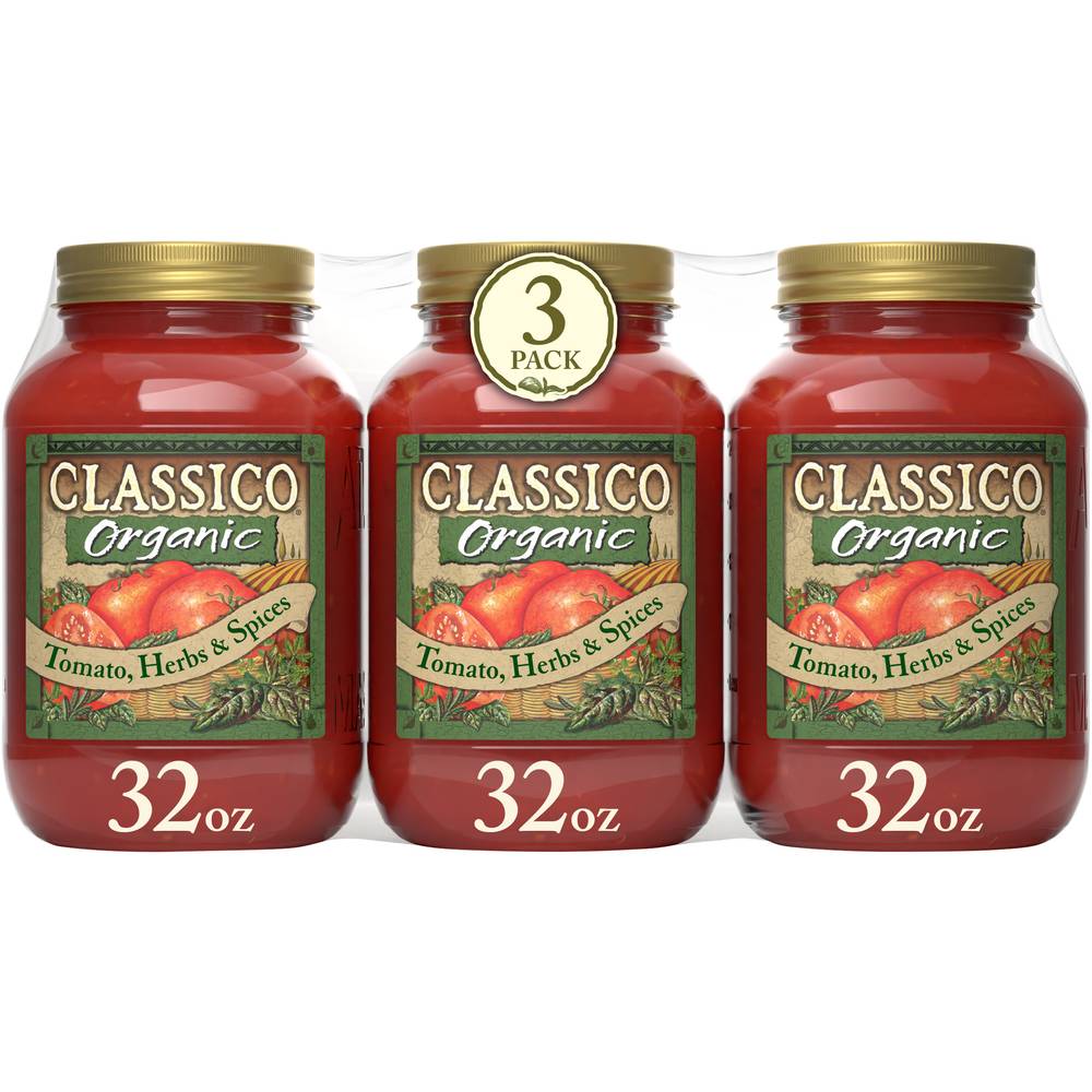 Classico Organic Tomato Herbs & Spices Pasta Sauce (3 ct)